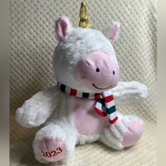PETSMART Bliss Plush Unicorn Striped Scarf Squeaker Stuffed Animal Pet Toy 🦄 - Picture 4 of 11